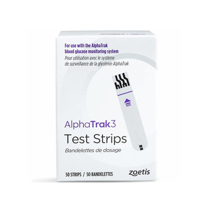 Alphatrak 3 Blood Glucose Diabetic Monitoring Test Strips for Cats, Dogs, & Horses (50 Count)
