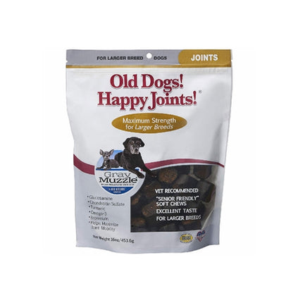 Ark Naturals Gray Muzzle Old Dogs! Happy Joints! Large Breed Maximum Strength Dog Treats, 16-oz