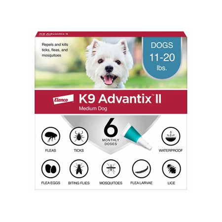 6 Month K9 Advantix II Teal for Medium Dogs (11-20 Lbs)