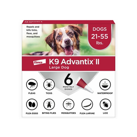 6 Month K9 Advantix II Red for Large Dogs (21-55 Lbs)