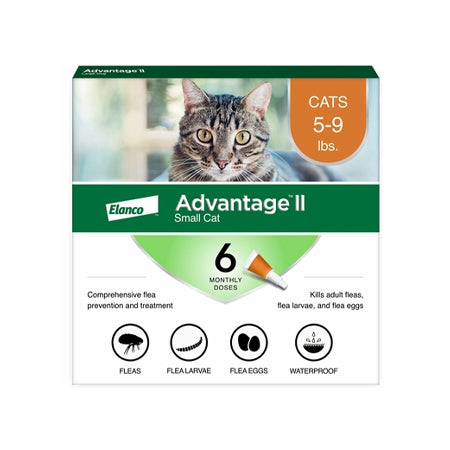 6 Month Advantage II Flea Control Small Cat (For Cats 5-9 Lbs.) Orange