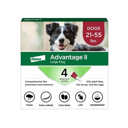4 Month Advantage II Flea Control Red (For Dogs 21-55 Lbs)