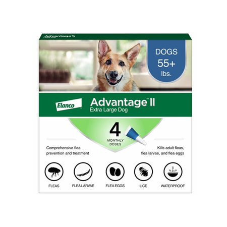 4 Month Advantage II Flea Control Blue (For Dogs over 55 Lbs)