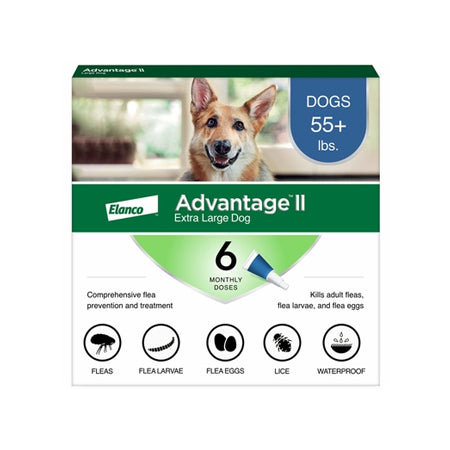 6 Month Advantage II Flea Control Blue (For Dogs over 55 Lbs)