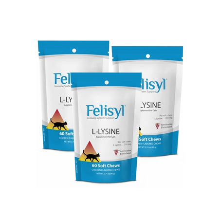 3-PACK Felisyl L-Lysine for Cats Immune System Support (180 Soft Chews)