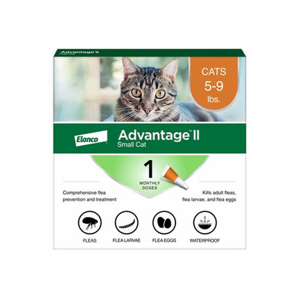 Advantage II Small Cats 5-9 lbs.|Vet-Recommended Flea Treatment & Prevention|1-Month Supply