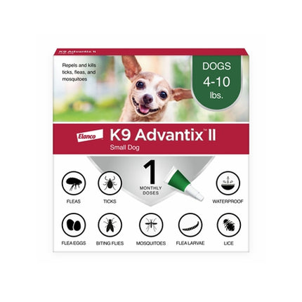 K9 Advantix II Small Dogs 4-10 lbs. | Vet-Recommended Flea, Tick & Mosquito Treatment & Prevention |1-Mo Supply