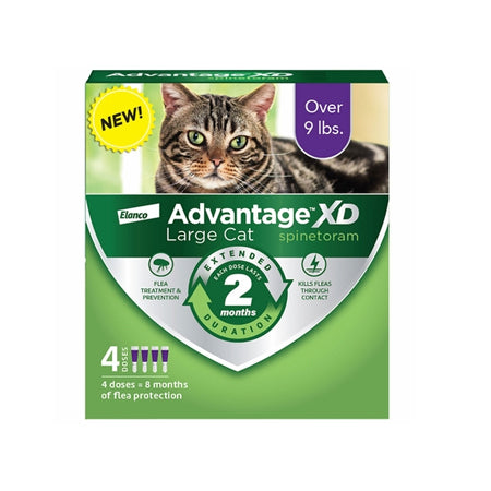 Advantage XD Flea Control for Large Cats, Over 9 lbs, 4-Dose (8 month supply)