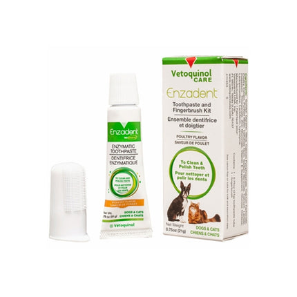 Vetoquinol Enzadent Finger Brush Kit - Poultry Flavor (0.75 oz)