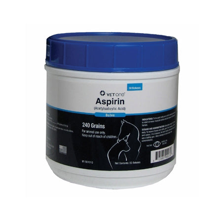 Aspirin (Acetylsalicylic Acid) Bolus, 240 Grains, 50 Count