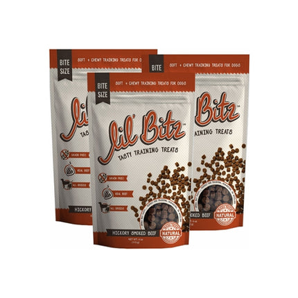 3-PACK Lil' Bitz Hickory Smoked Beef Training Treats (12 oz)