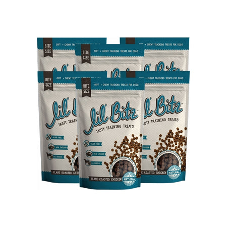 6-PACK Lil' Bitz Flame Roasted Chicken Training Treats (24 oz)