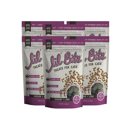 6-PACK Lil' Bitz Chicken & Liver Training Treats for Cats (18 oz)