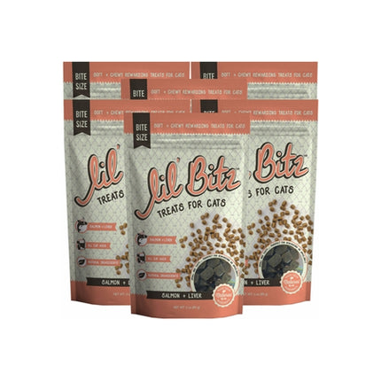6-PACK Lil' Bitz Salmon & Liver Training Treats for Cats (18 oz)
