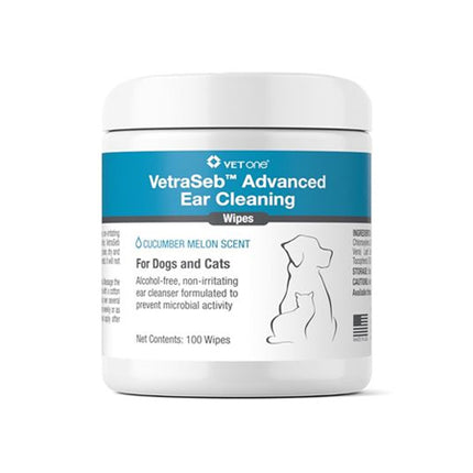 VetraSeb Advanced Ear Cleaning Wipes, 100 Count