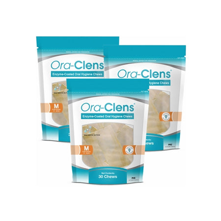 3-PACK Ora-Clens Oral Hygiene Chews Medium (90 Chews)