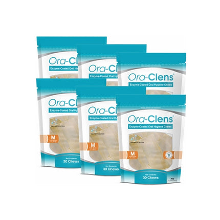 6-PACK Ora-Clens Oral Hygiene Chews Medium (180 Chews)