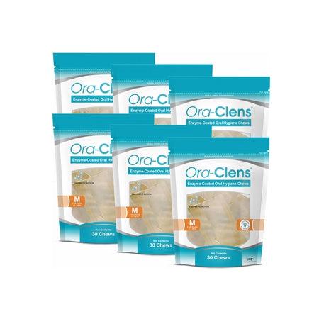 6-PACK Ora-Clens Oral Hygiene Chews Medium (180 Chews)