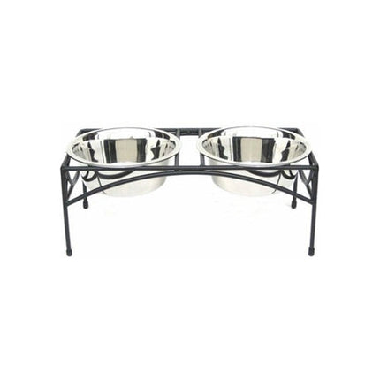 Regal Double Elevated Feeder - Large/Black