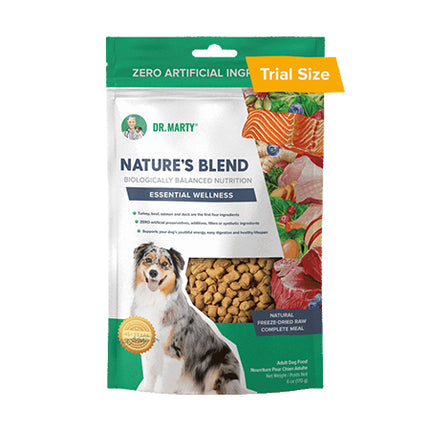 Dr. Marty Nature's Blend Freeze Dried Raw Dog Food Essential Wellness, 6 oz.