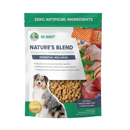Dr. Marty Nature's Blend Freeze Dried Raw Dog Food Essential Wellness, 16 oz.