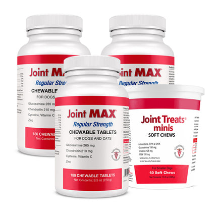 3-PACK Joint MAX Regular Strength (540 Chewable Tablets) + FREE Joint Treats Minis