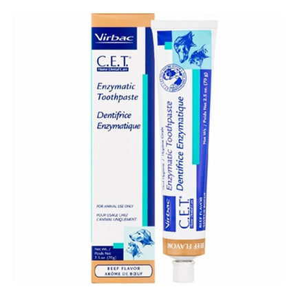 Virbac CET Toothpaste for Dogs & Cats 2.5 oz (70 gm) - Beef