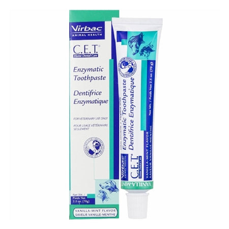 Virbac CET Toothpaste for Dogs & Cats 2.5 oz (70 gm) - Vanilla Mint